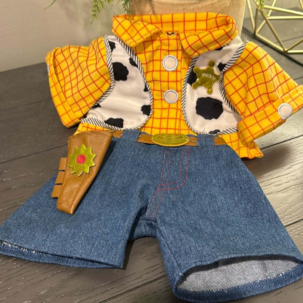 Build A Bear Workshop Toy Story Sheriff Woody Outfit Jeans Shirt Holster Belt